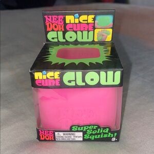 NeeDoh Nice Cube Glow Pink Squishy New